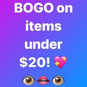 BOGO free on any 2 items $20 or less in my closet